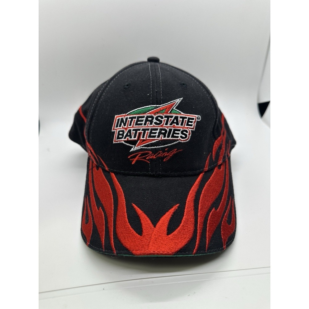 Bobby Labonte 18 NASCAR Hat Cap Vtg Snapback Interstate Batteries Rare Flames